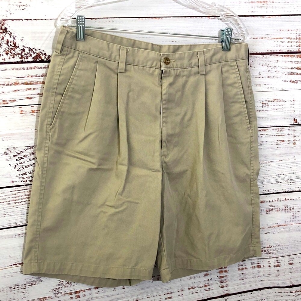 Nike Men's Tan Flat Front Golf Shorts size 34 100% cotton